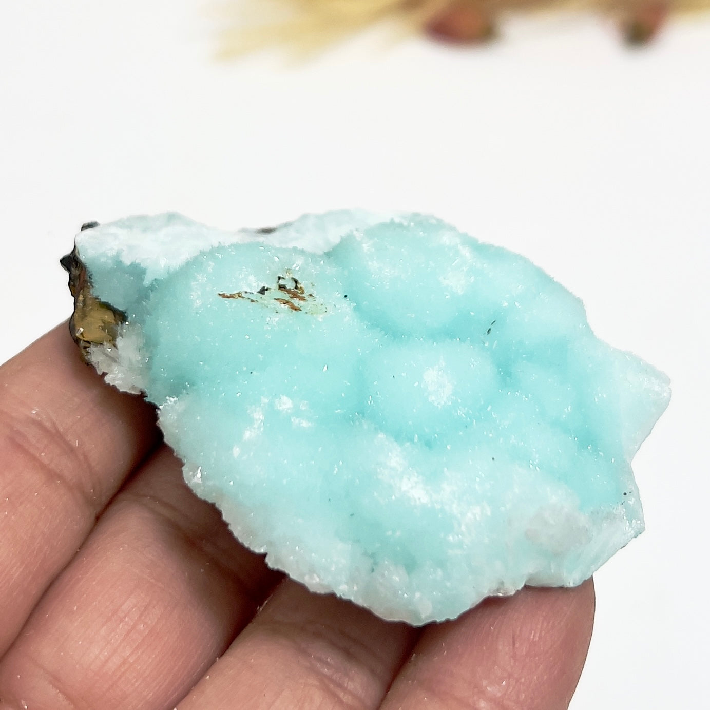 Blue Aragonite High Grade Raw Specimen Natural Crystal With Stand