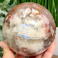 Moonstone in Hematoid Fire Quartz Sphere Rare Crystal Ball 1422g 101mm