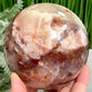 Moonstone in Hematoid Fire Quartz Sphere Rare Crystal Ball 1422g 101mm