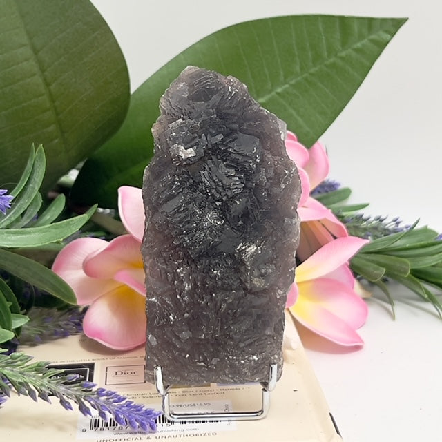 Natural Fluorite Specimen Natural Raw Crystal With Stand