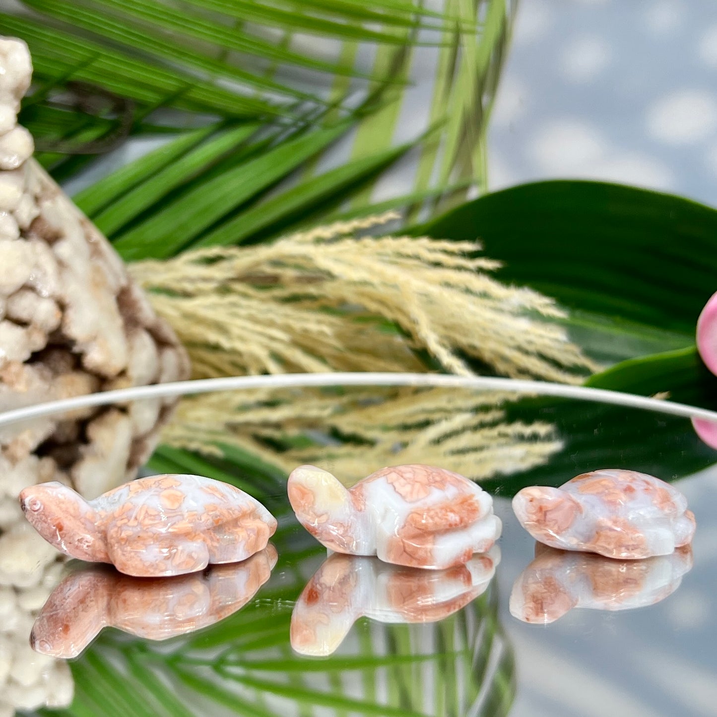 Pink Cotton Candy Druzy Agate Cute Turtles Gemstone Sea Creatures Healing Crystal Animal