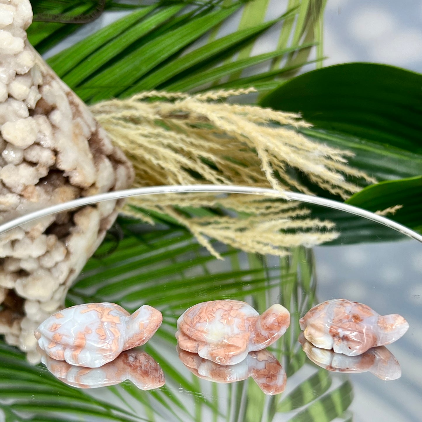 Pink Cotton Candy Druzy Agate Cute Turtles Gemstone Sea Creatures Healing Crystal Animal