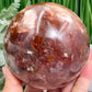 Moonstone in Hematoid Fire Quartz Sphere Rare Crystal Ball 1292g 98mm