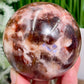 Moonstone in Hematoid Fire Quartz Sphere Rare Crystal Ball 494g 71mm