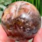 Moonstone in Hematoid Fire Quartz Sphere Rare Crystal Ball 494g 71mm