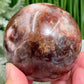 Moonstone in Hematoid Fire Quartz Sphere Rare Crystal Ball 494g 71mm