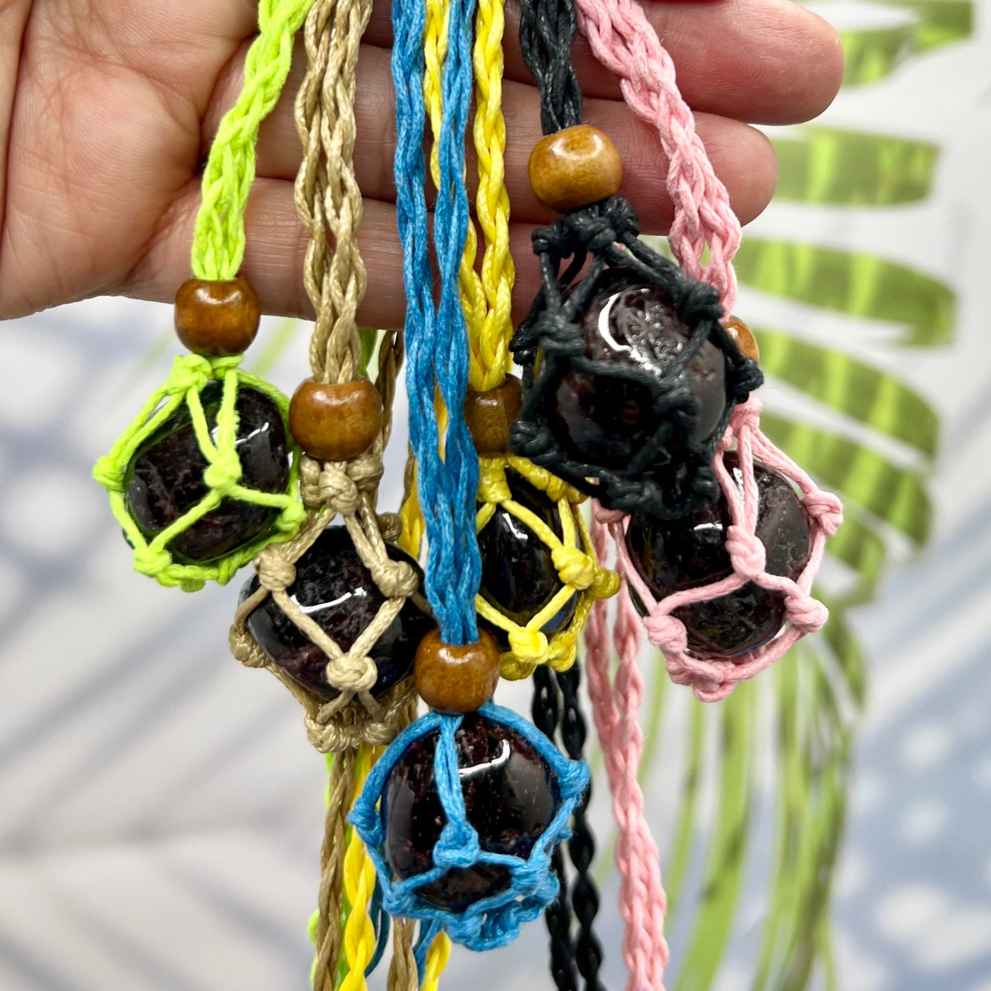 Crystal Macrame Tumbled Stone Necklaces Wearable Crystals