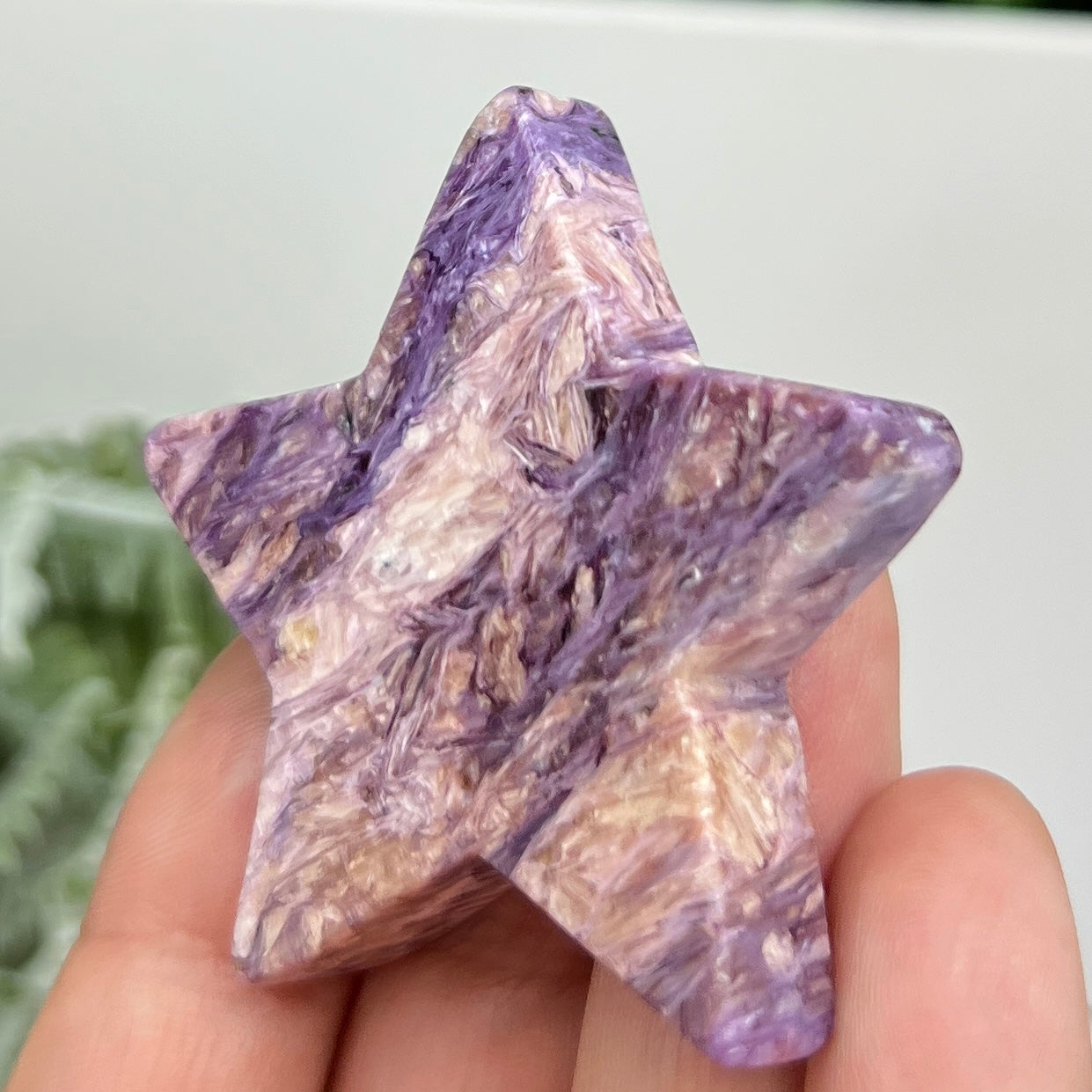 Charoite Pink Purple Star Rare Crystal Carving 30g