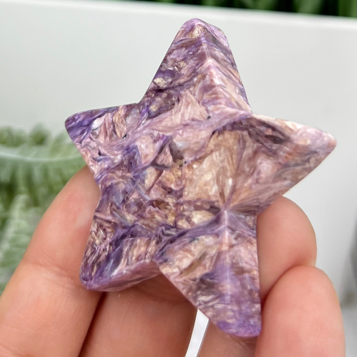 Charoite Pink Purple Star Rare Crystal Carving 30g