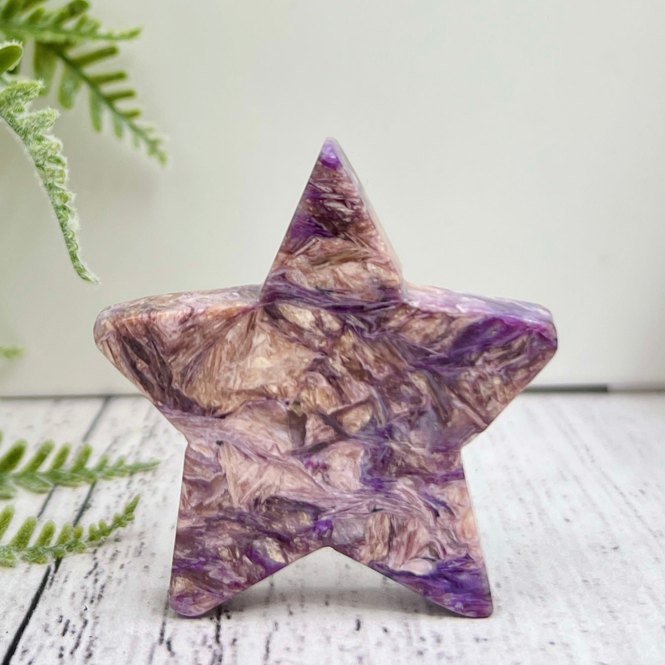 Charoite Pink Purple Star Rare Crystal Carving 30g