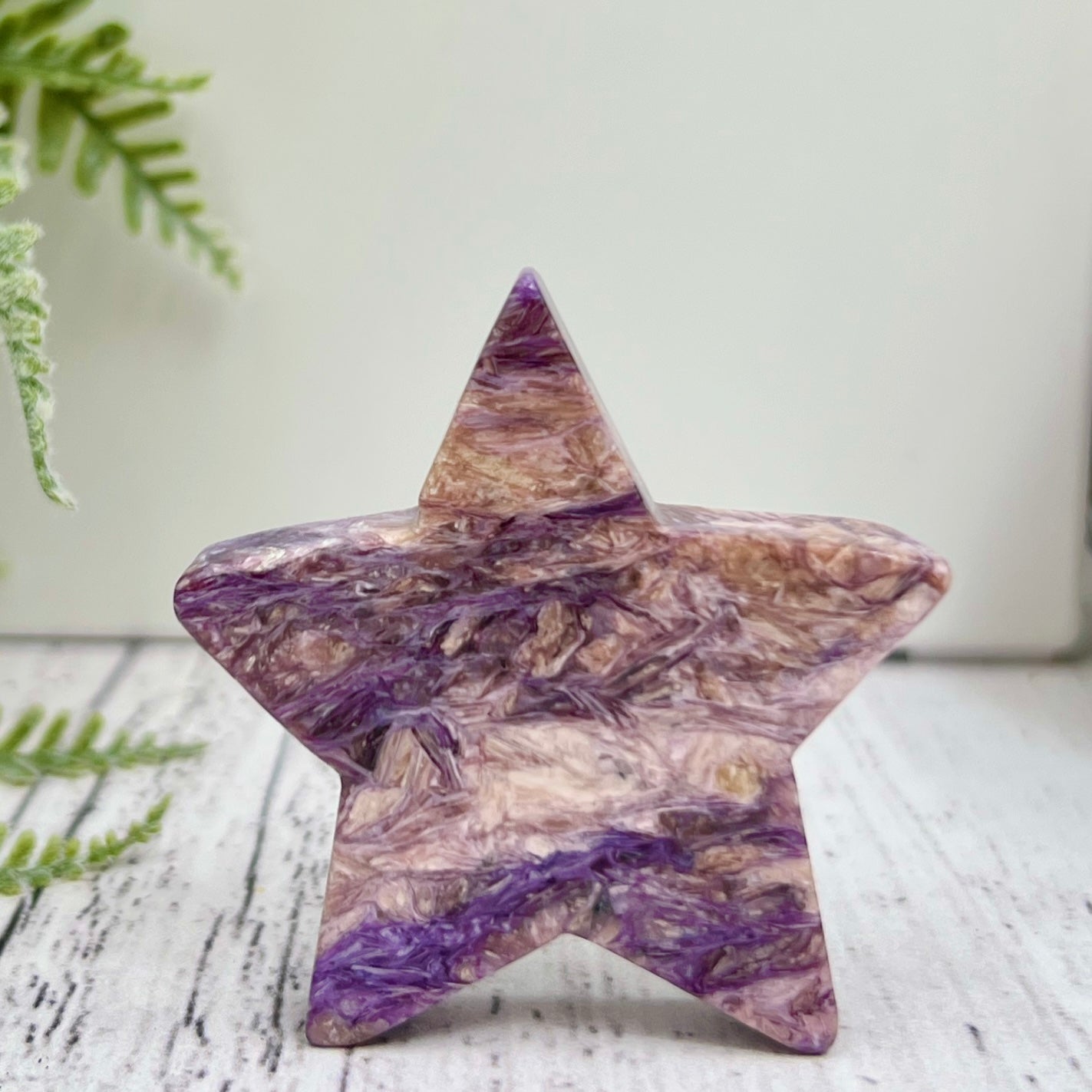 Charoite Pink Purple Star Rare Crystal Carving 30g