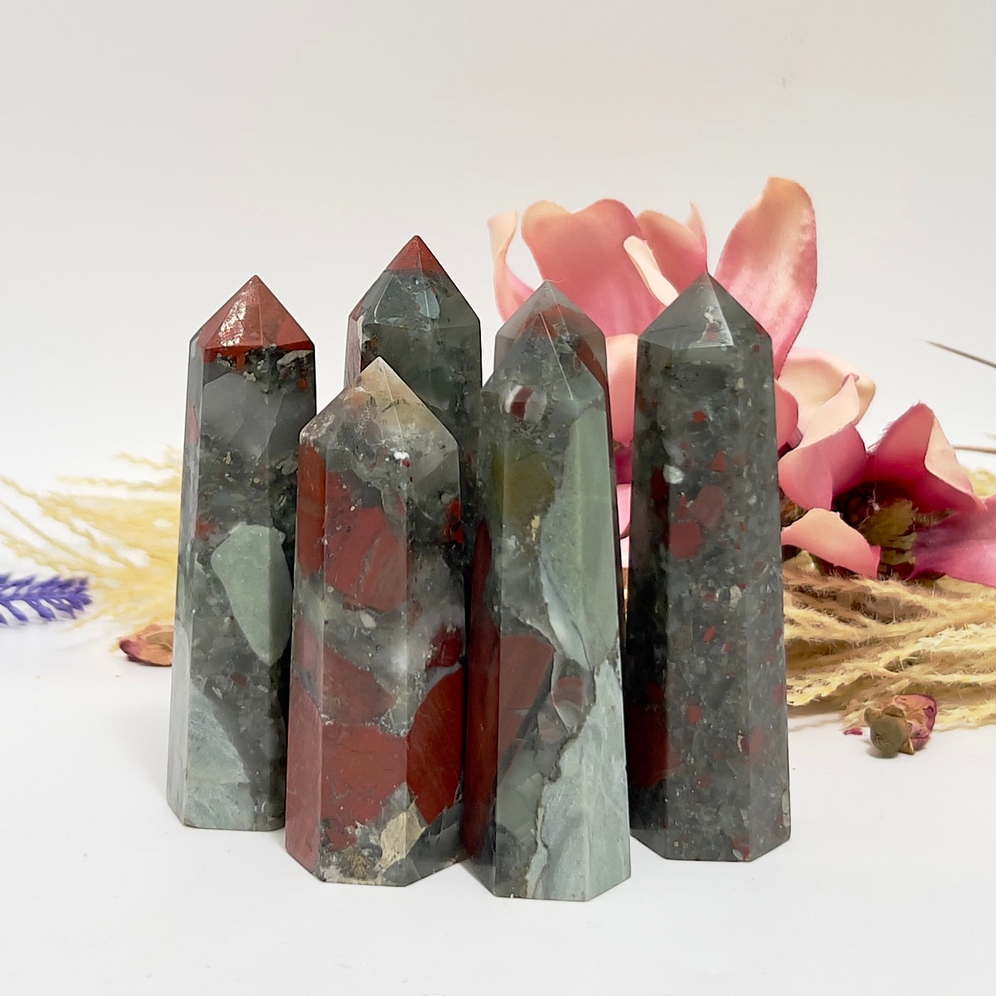 Setonite African Jasper Bloodstone Points Towers Crystal Generators