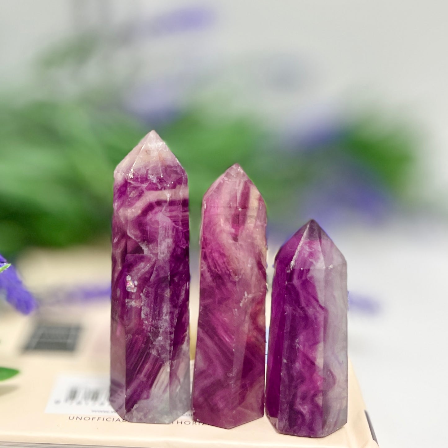 Fuchsia Purple Fluorite Points Towers Crystal Generators