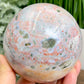 Ocean Sea Jasper Pink Sphere Large Crystal Ball 1047g 91mm