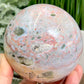 Ocean Sea Jasper Pink Sphere Large Crystal Ball 1047g 91mm