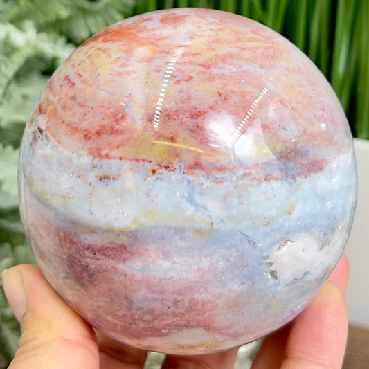 Ocean Sea Jasper Sphere Healing Crystal Ball 917g 89mm