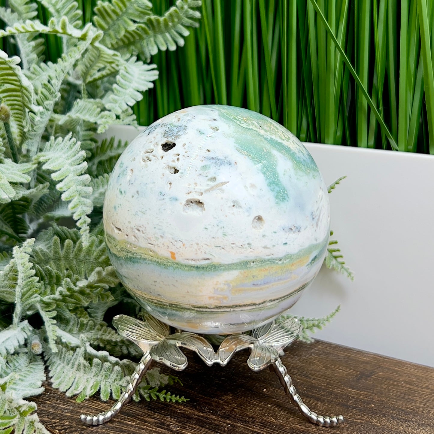 Ocean Sea Jasper Sphere Large Crystal Ball 944g 90mm