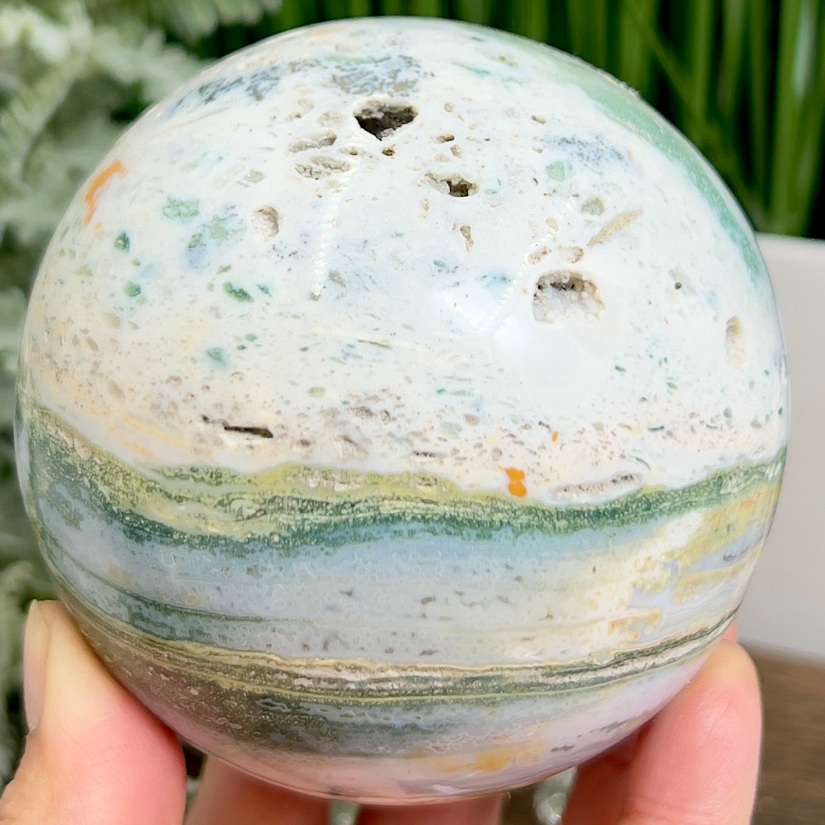 Ocean Sea Jasper Sphere Large Crystal Ball 944g 90mm