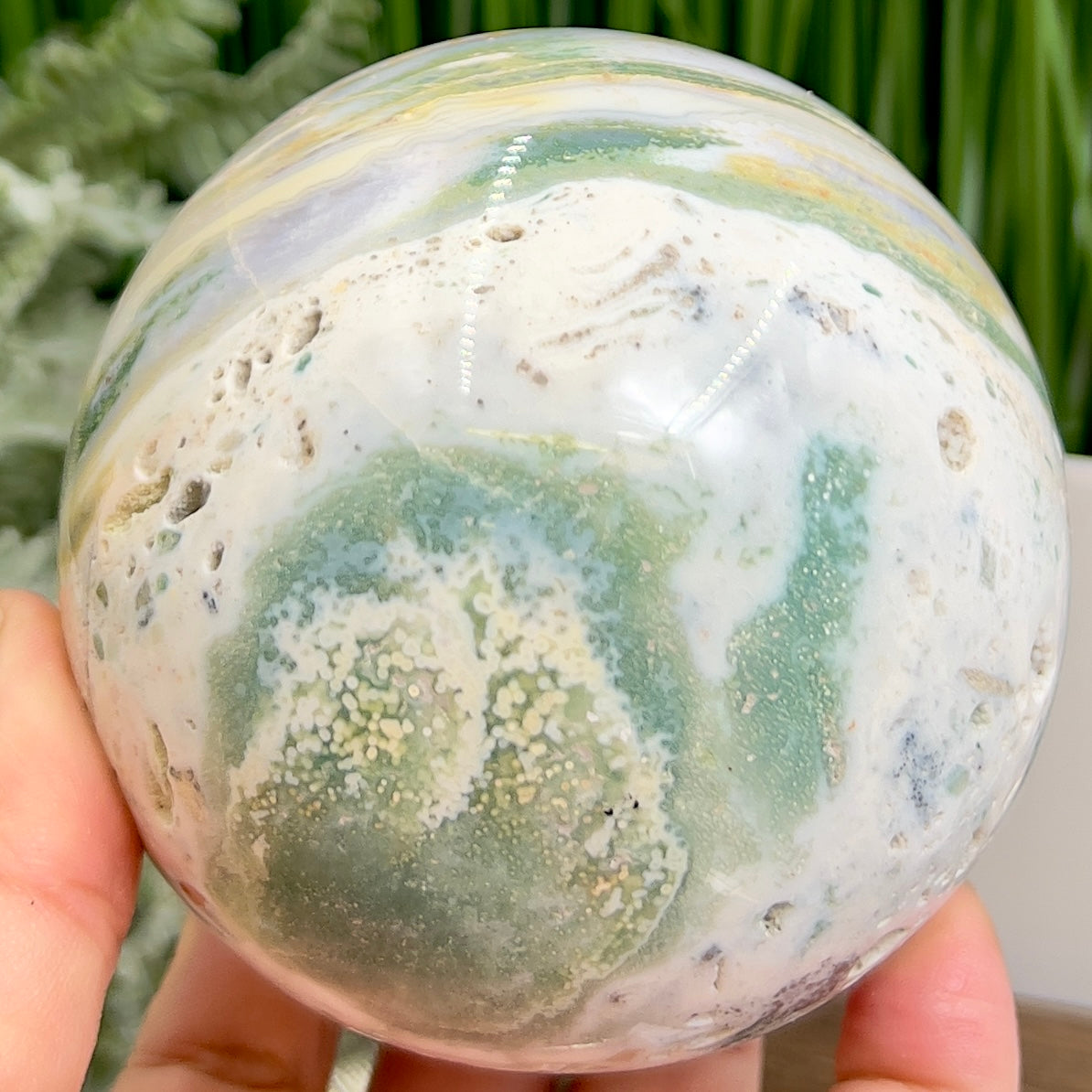 Ocean Sea Jasper Sphere Large Crystal Ball 944g 90mm