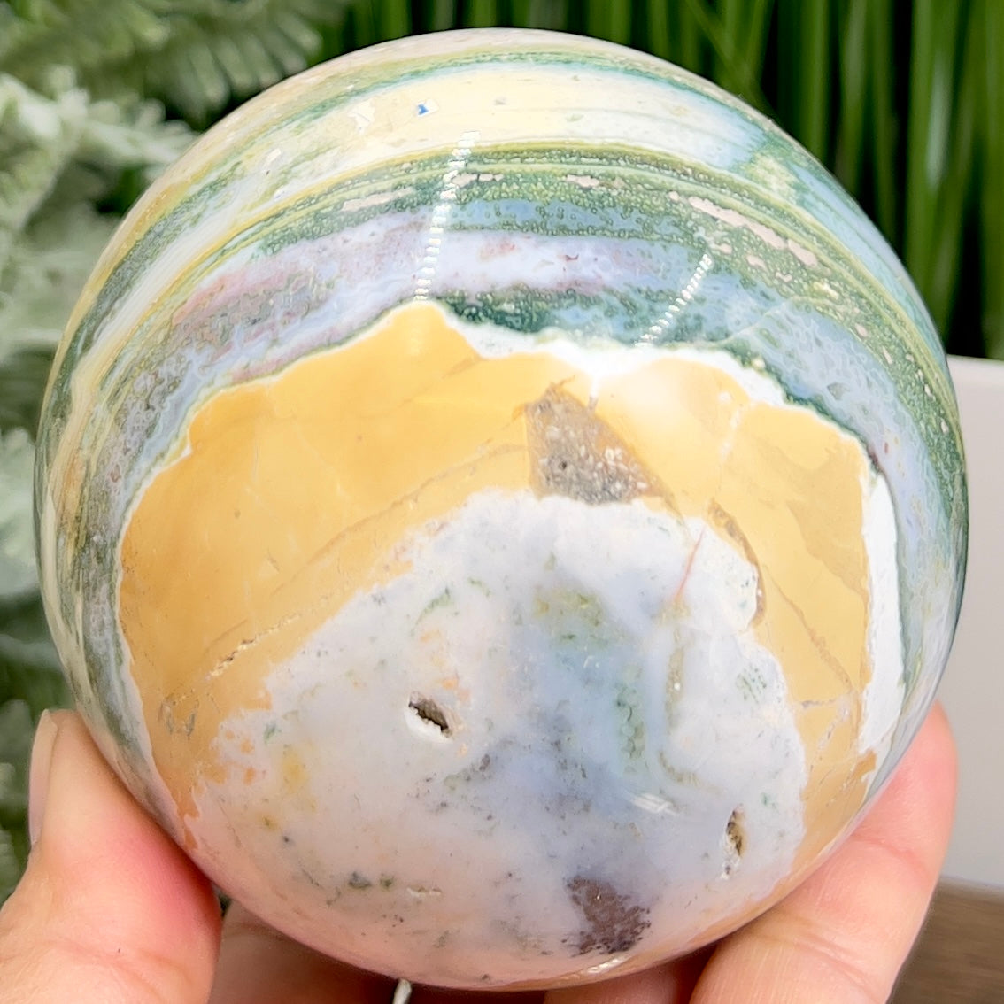 Ocean Sea Jasper Sphere Large Crystal Ball 944g 90mm