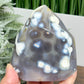 Orca Agate Ocean Agate Ocean Orbicular Agate With Quartz Flame Healing Crystal Carving 587g