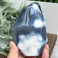 Orca Agate Ocean Agate Ocean Orbicular Agate Flame Healing Crystal Carving 668g