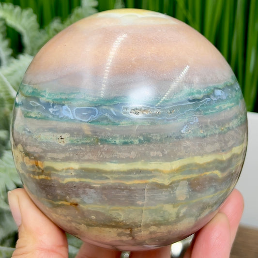 Ocean Sea Jasper Sphere Large Crystal Ball 1157g 96mm