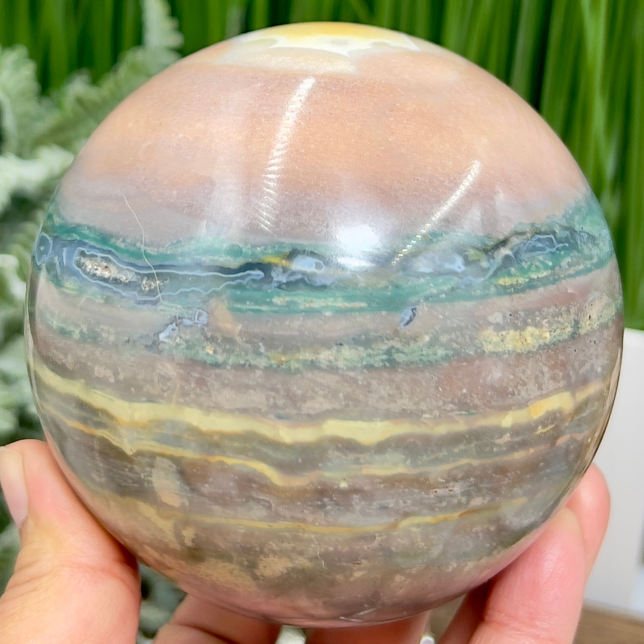 Ocean Sea Jasper Sphere Large Crystal Ball 1157g 96mm