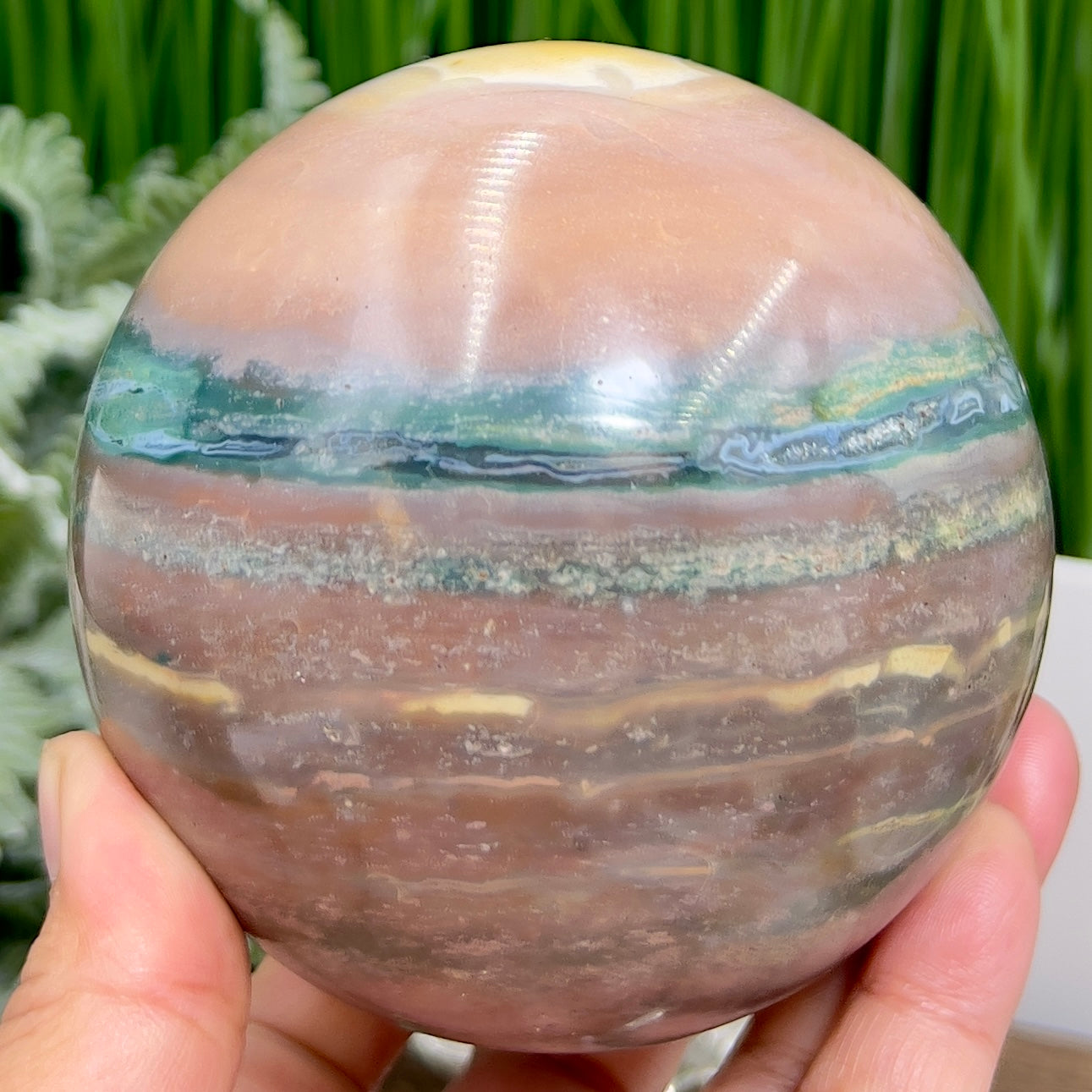 Ocean Sea Jasper Sphere Large Crystal Ball 1157g 96mm