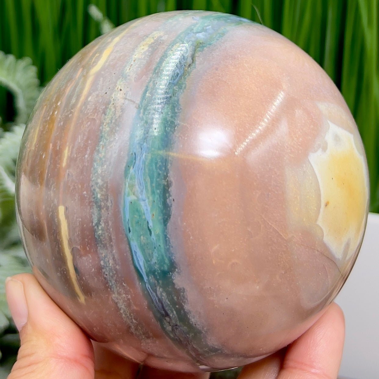 Ocean Sea Jasper Sphere Large Crystal Ball 1157g 96mm