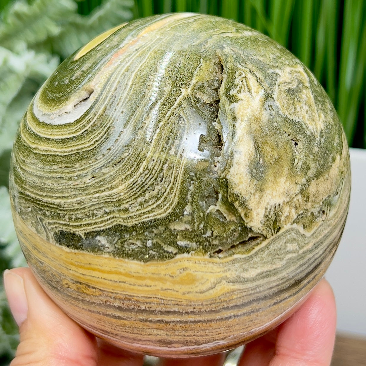 Ocean Sea Jasper Sphere Healing Crystal Ball 800g 85mm