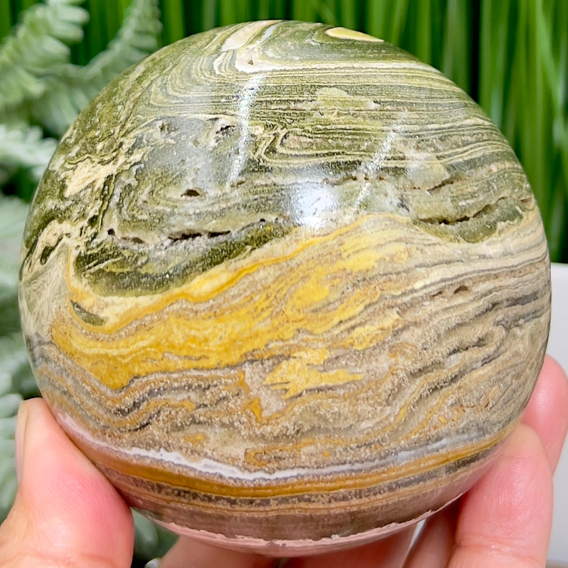 Ocean Sea Jasper Sphere Healing Crystal Ball 800g 85mm