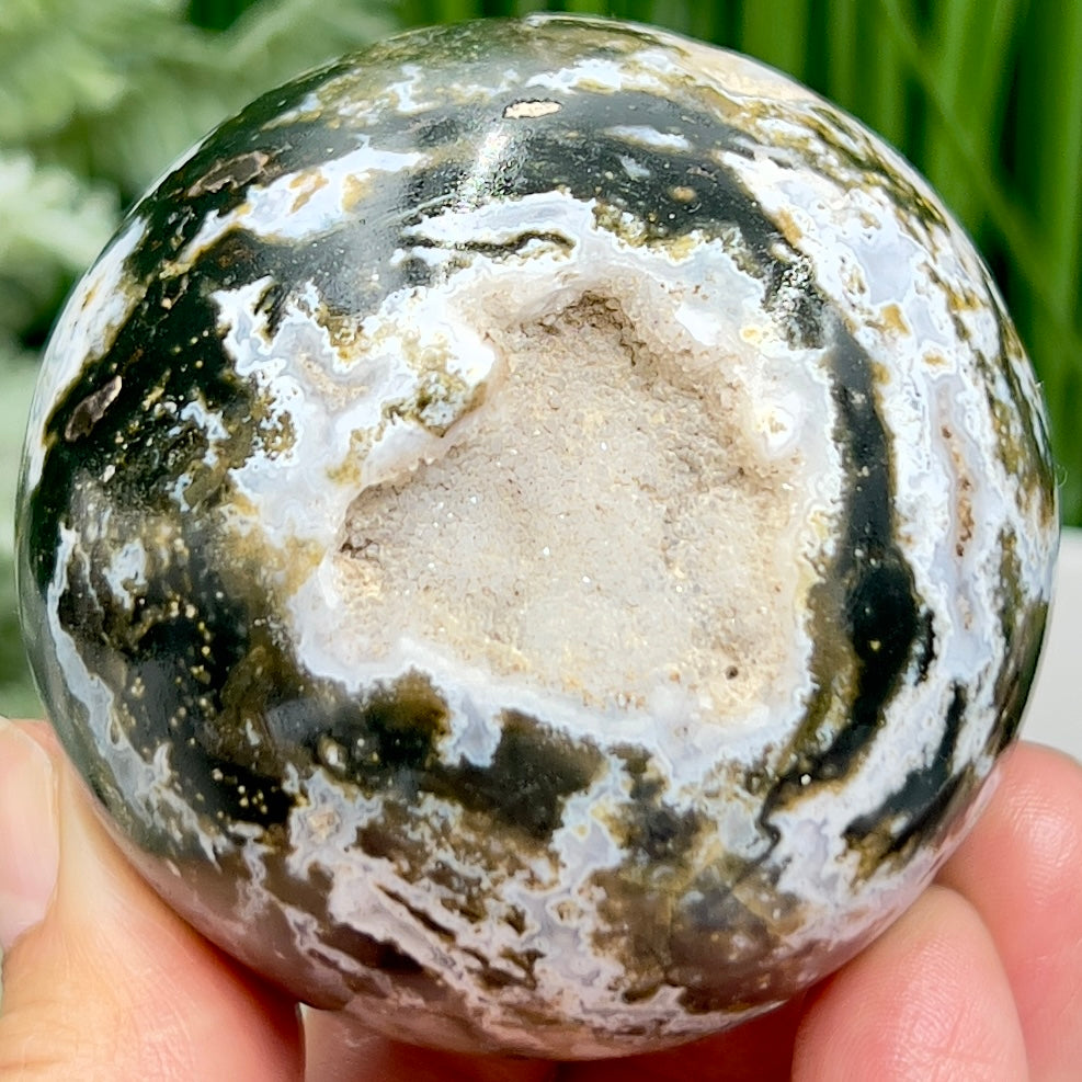 Ocean Sea Jasper Sphere Healing Crystal Ball 312g 62mm