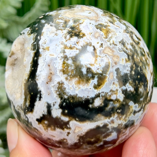 Ocean Sea Jasper Sphere Healing Crystal Ball 312g 62mm