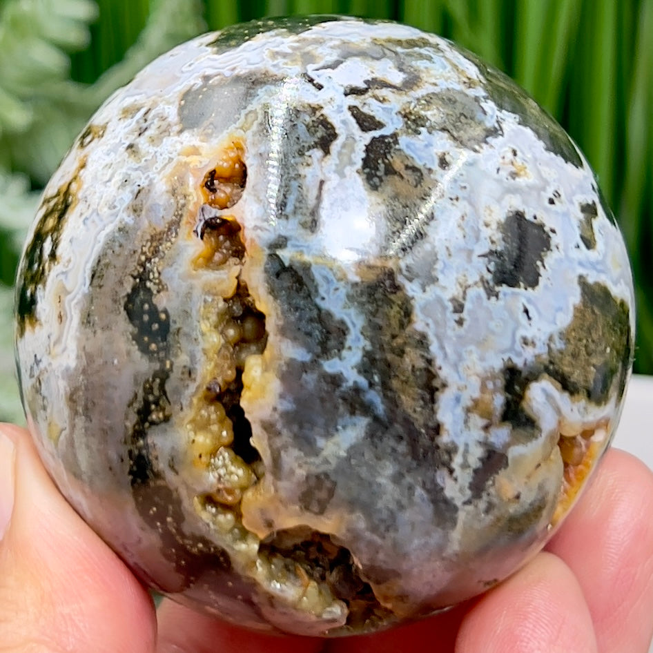 Ocean Sea Jasper Sphere Healing Crystal Ball 312g 62mm