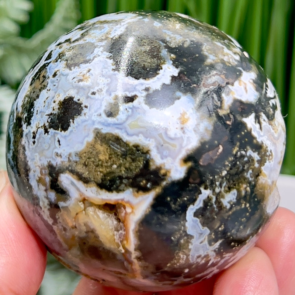 Ocean Sea Jasper Sphere Healing Crystal Ball 312g 62mm