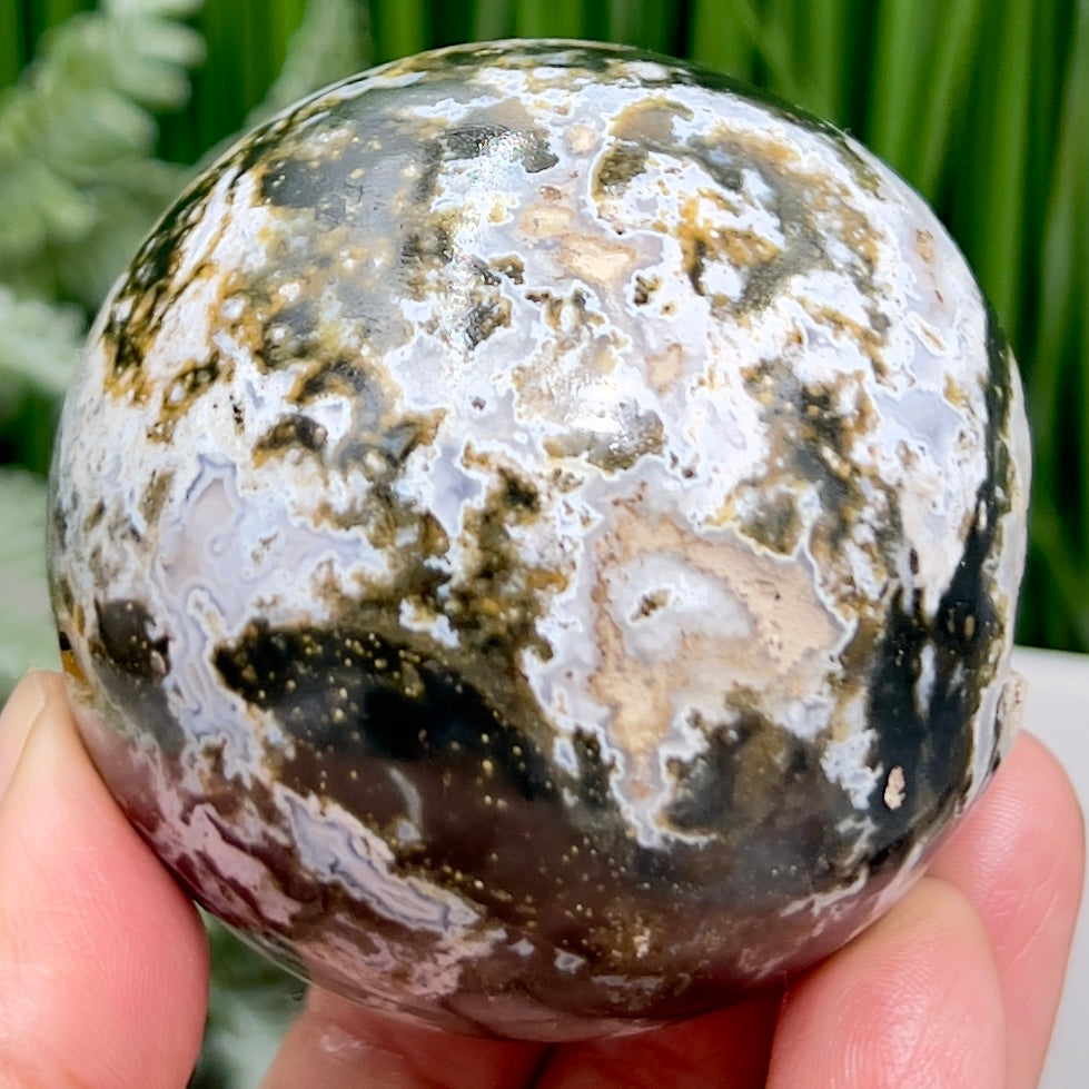 Ocean Sea Jasper Sphere Healing Crystal Ball 312g 62mm