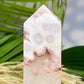 Pink Amethyst Flower Agate Quartz Tower Healing Crystal Generator 258g 129mm