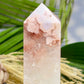 Pink Amethyst Flower Agate Quartz Tower Healing Crystal Generator 258g 129mm