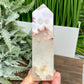 Pink Amethyst Flower Agate Quartz Tower Healing Crystal Generator 258g 129mm