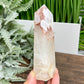 Pink Amethyst Flower Agate Quartz Tower Healing Crystal Generator 258g 129mm