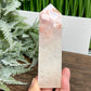 Pink Amethyst Flower Agate Quartz Tower Healing Crystal Generator 258g 129mm