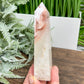 Pink Amethyst Flower Agate Quartz Tower Healing Crystal Generator 258g 129mm