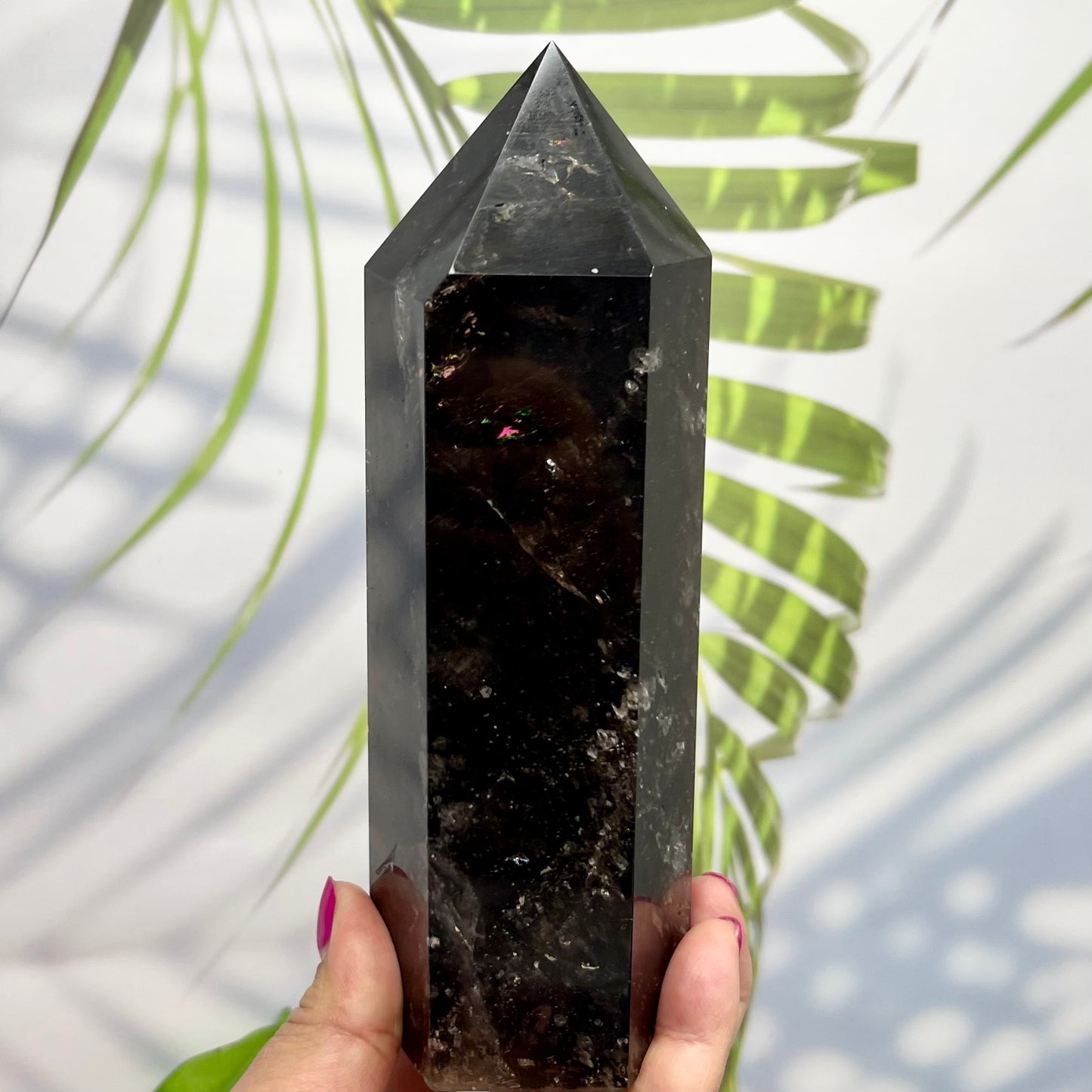 Smoky Quartz Tower Crystal Gemerator Rainbows 1071g 185mm