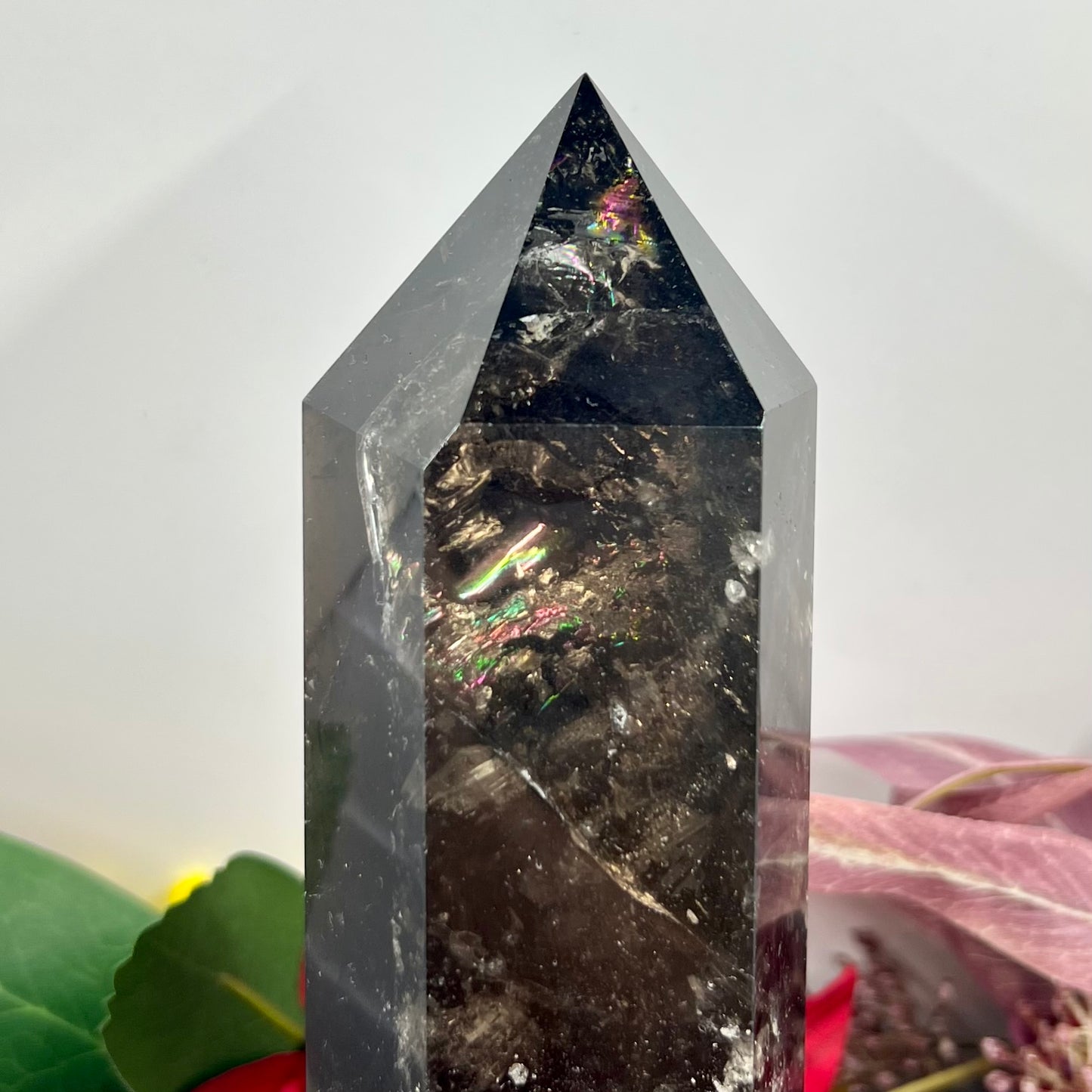 Smoky Quartz Tower Crystal Gemerator Rainbows 1071g 185mm