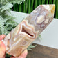 Flower Agate Tower Healing Crystal Generator 467g 147mm