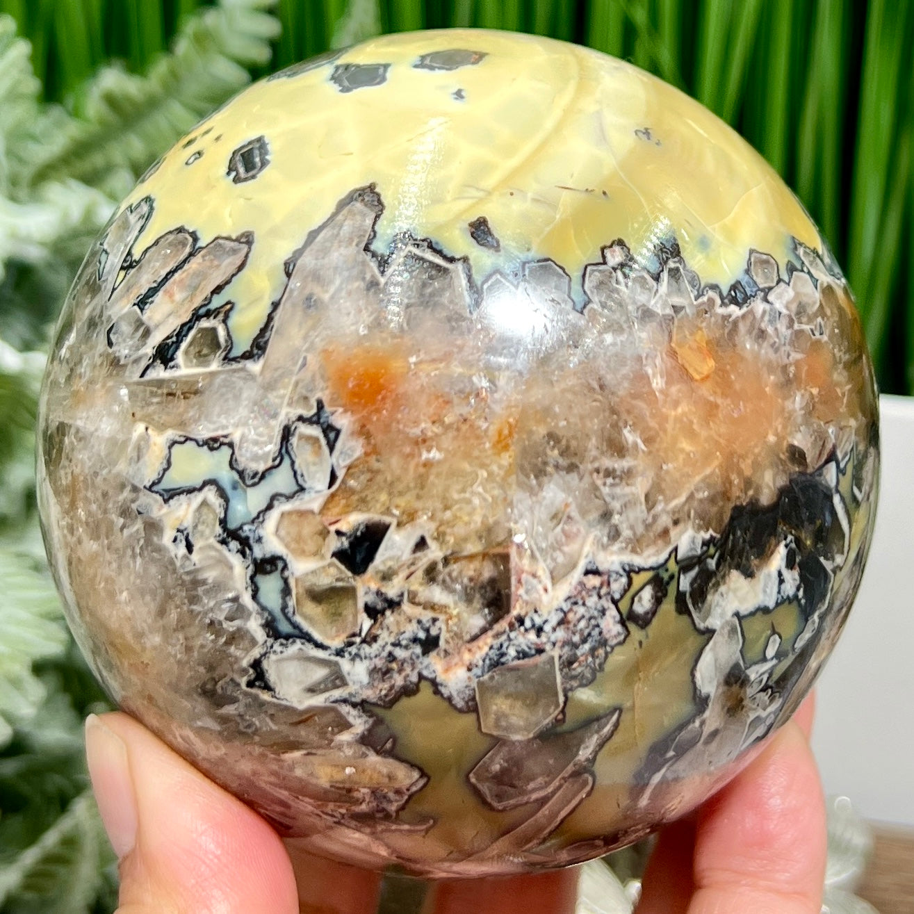 Mosaic Chalcedony Quartz Sphere RARE Large Crystal Ball 1078g 94mm