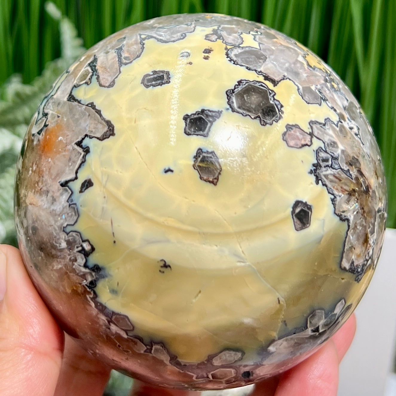 Mosaic Chalcedony Quartz Sphere RARE Large Crystal Ball 1078g 94mm