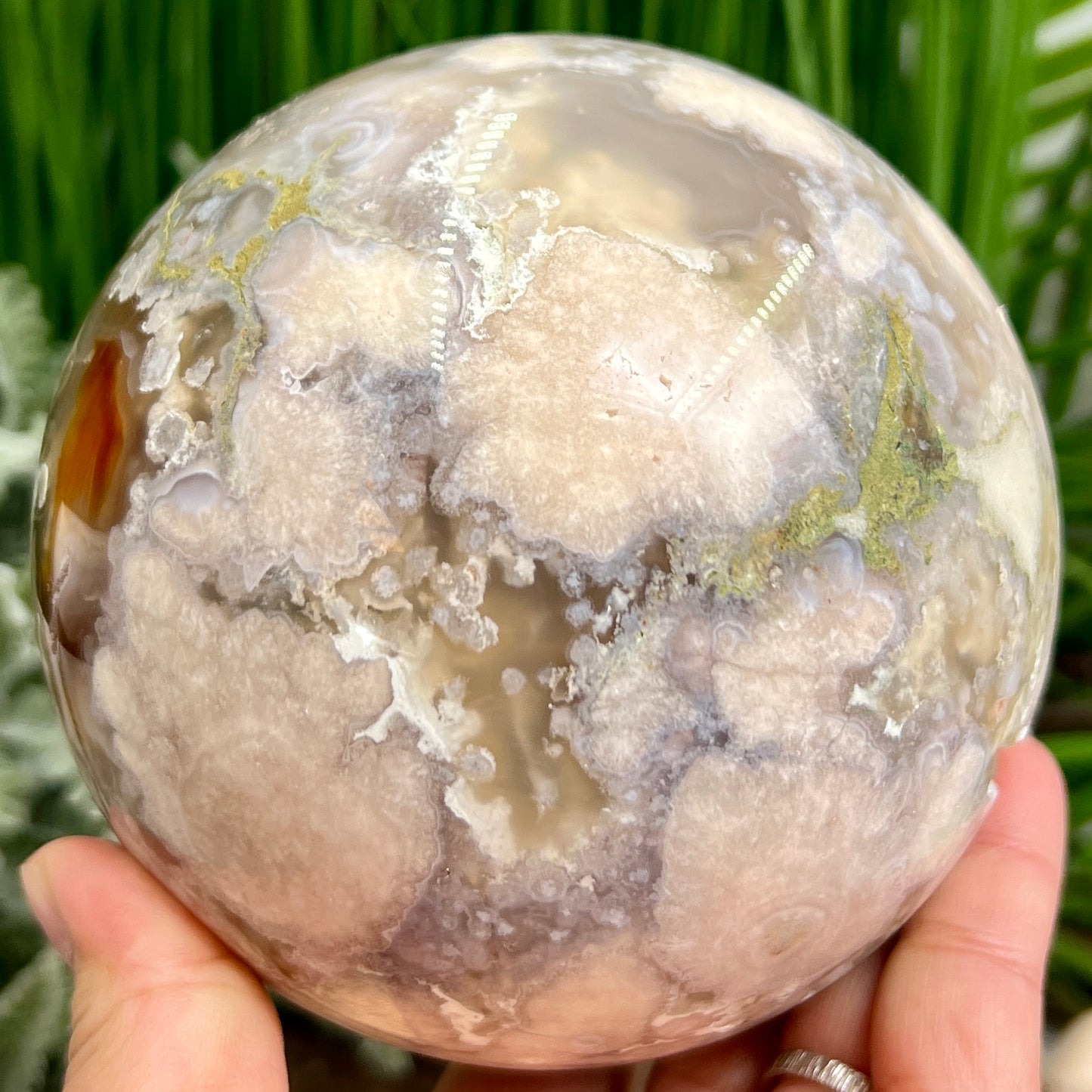 Flower Agate Sphere Healing Crystal Ball 1994g 114mm