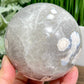 Pink Blue Flower Agate Quartz Sphere Crystal Ball 948g 88mm